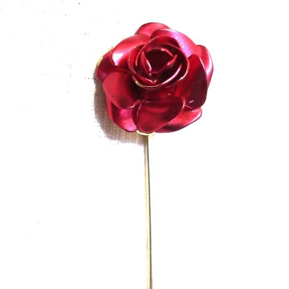 VINTAGE ~ STICK PIN *** RED ROSE *** - Picture 2 of 2